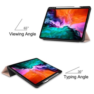 iPad 12.9"" Pro 2021 kolmitaitettava tabletin kotelo - ruusukulta