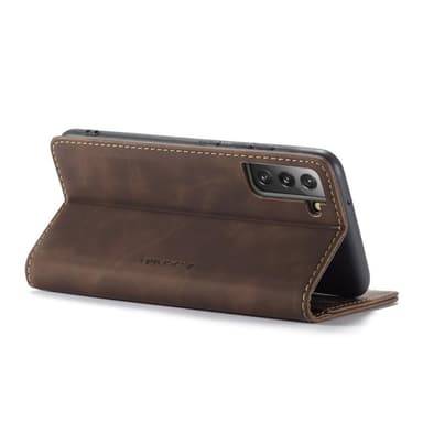 CASEME Retro lompakkokotelo Samsung Galaxy S22: lle - Kahvi