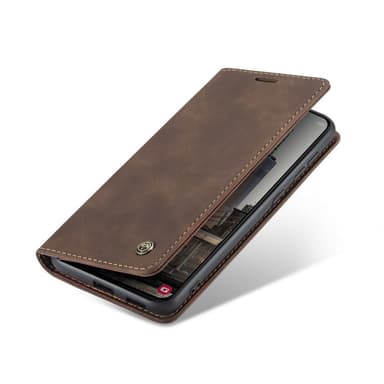 CASEME Retro lompakkokotelo Samsung Galaxy S22: lle - Kahvi