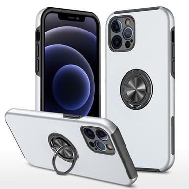 iPhone 13 Pro Max Sormirengas Sivutuen Hybridikotelo - Hopea
