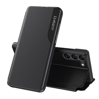 Keinonahkakotelo telineellä Samsung Galaxy S24 - Musta