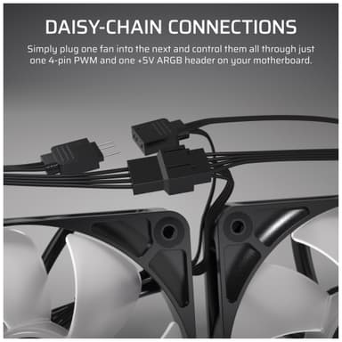 Corsair RS120 ARGB 120 mm PWM tuuletin (3 kpl/valkoinen)