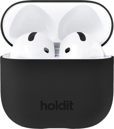 Holdit AirPods 4 Silicone suojakotelo (musta)