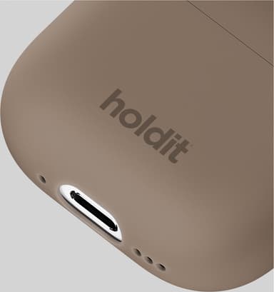 Holdit AirPods 4 Silicone suojakotelo (mokkaruskea)