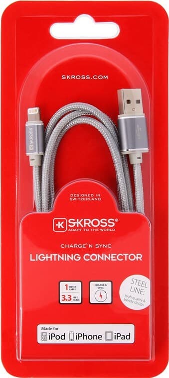 Charge'n Sync Lightning -liitin - Steel Line, vit18140