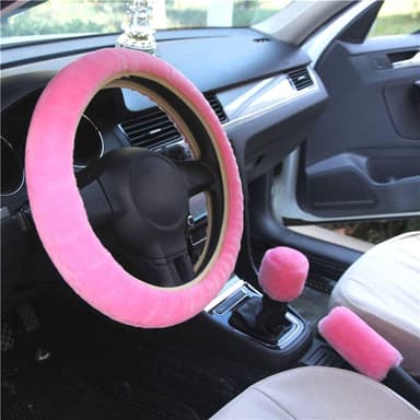 Ohjauspyörän holkki ja kansi käsijarrulle ja vaihdevivulle Plush Pink