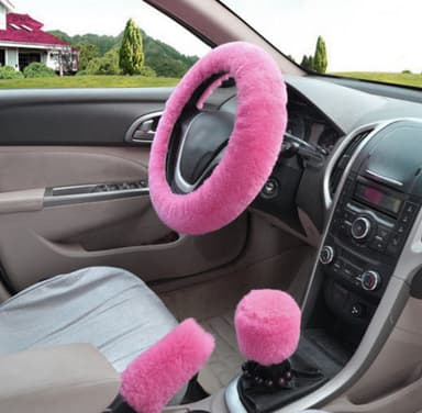 Ohjauspyörän holkki ja kansi käsijarrulle ja vaihdevivulle Plush Pink