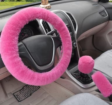 Ohjauspyörän holkki ja kansi käsijarrulle ja vaihdevivulle Plush Pink