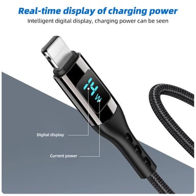 C-tyypin pikalatauskaapeli PD jopa 100 W Musta 1 m