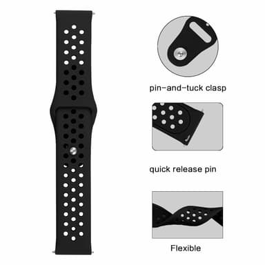 Samsung Gear S3 / Galaxy Watch 46mm ranneke 22mm - musta