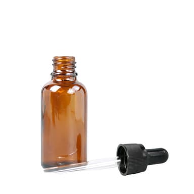 Uudelleen täytettävä pipetillä varustettu pipettipullo Ruskea 15 ml