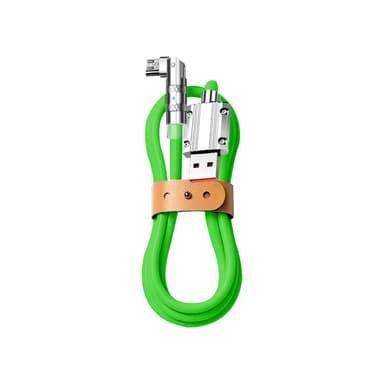 120W flytande silikon 90° rotation snabbladdningskabel med USB-mikroport 1,2 m Green