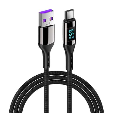 C-tyypin pikalatauskaapeli PD jopa 100 W Musta 2 m