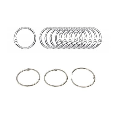 Avattavat verhorenkaat / metallirenkaat 10 kpl Hopea 15 mm