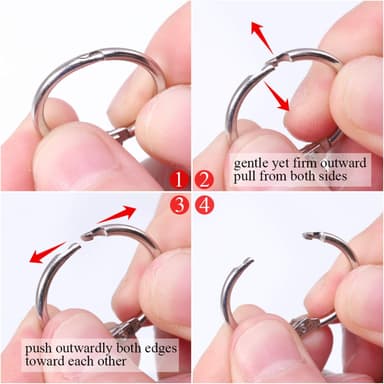 Avattavat verhorenkaat / metallirenkaat 10 kpl Hopea 15 mm