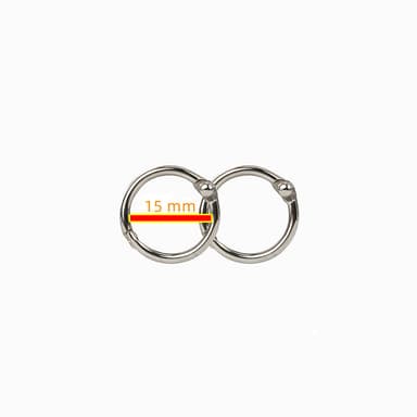 Avattavat verhorenkaat / metallirenkaat 10 kpl Hopea 15 mm