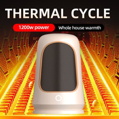 Lämmityspuhallin/tilanlämmitin 1200W nopealla lämmityksellä ja hiljaisella toiminnalla Valkoinen