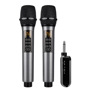 Langaton mikrofoni 2 pakkauksessa / Bluetooth Reverb Android-porttikaapelilla Musta