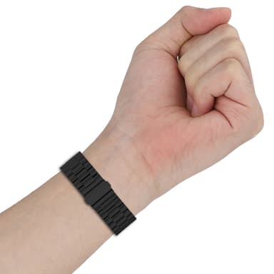Ruostumattomasta teräksestä valmistettu rannekellohihna Huami Amazfit BIP 5:lle 22mm Musta