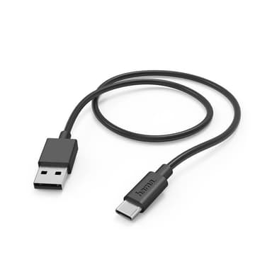 Latauskaapeli USB-A–USB-C Musta 1,0 m