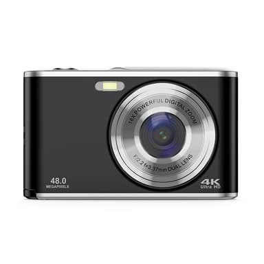 Digikamera 4K 48MP 16 x zoom web-kamera Musta