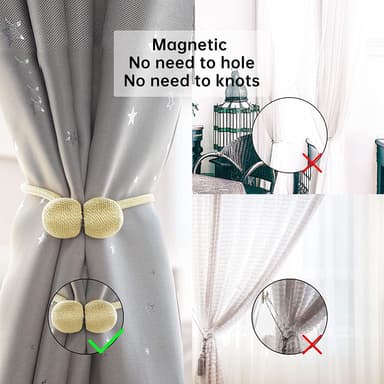 Magneettinen verhopidike Kultainen 2 kpl