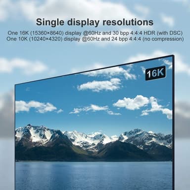 NÖRDIC 2m nylon punottu Displayport 2.1 kaapeli DP80 UHBR20 80Gbps 16/10/8K60H 4K165/144Hz DSC1.2a HDR HDCP2.2 FreeSync G-Sync