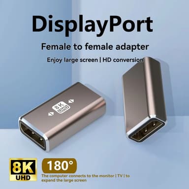 NÖRDIC Displayport-sovitin naaras-naaras 8K60Hz 4K144/120/60Hz