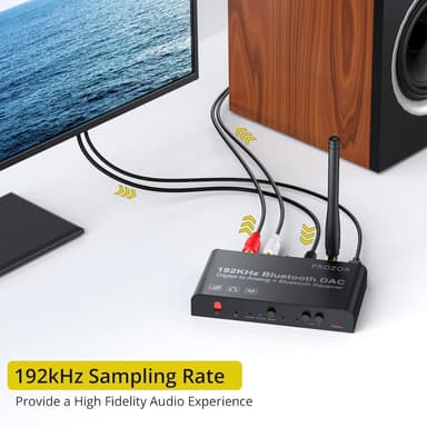 Digitaalisesta analogiseen -muunnin, 192 kHz, Bluetooth, DAC stereo