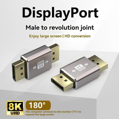 NÖRDIC Displayport-sovitin uros-uros 8K60Hz 4K144/120/60Hz