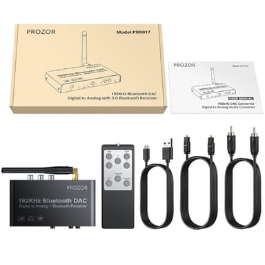 Digitaalisesta analogiseen -muunnin, 192 kHz, Bluetooth, DAC stereo