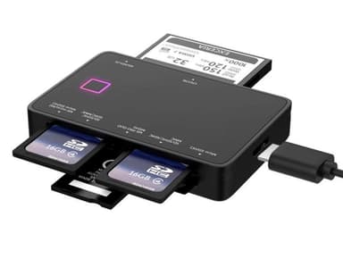 NÖRDIC USB-A-Kortinlukija 7 -Paikka 1xCF, 2xSD, 2xMicroSD, 1xMS ja 1xD UHS-I