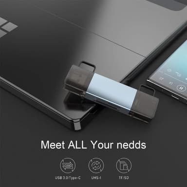 NÖRDIC USB 3.0 kortinlukija 2 korttipaikkaa SD, MicroSD UHS-I