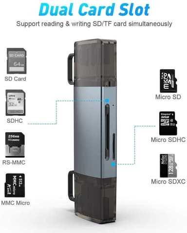 NÖRDIC USB 3.0 kortinlukija 2 korttipaikkaa SD, MicroSD UHS-I