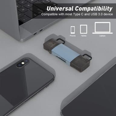 NÖRDIC USB 3.0 kortinlukija 2 korttipaikkaa SD, MicroSD UHS-I