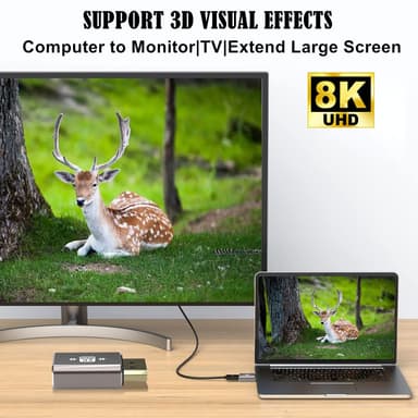 NÖRDIC Displayport-sovitin uros-naaras 8K60Hz 4K144/120/60Hz