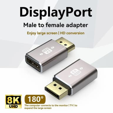 NÖRDIC Displayport-sovitin uros-naaras 8K60Hz 4K144/120/60Hz