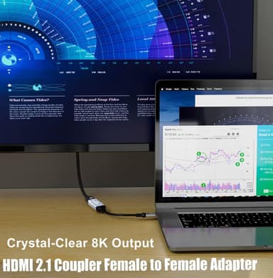 NÖRDIC HDMI 2.1 8K Naaras-naaraskaapelin jatke HDMI-sukupuolenvaihtaja