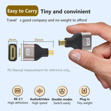NÖRDIC HDMI 8K -sovitin HDMI naaras - Micro HDMI uros