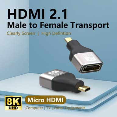 NÖRDIC HDMI 8K -sovitin HDMI naaras - Micro HDMI uros
