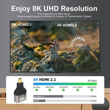 NÖRDIC HDMI 8K -sovitin HDMI naaras - Micro HDMI uros