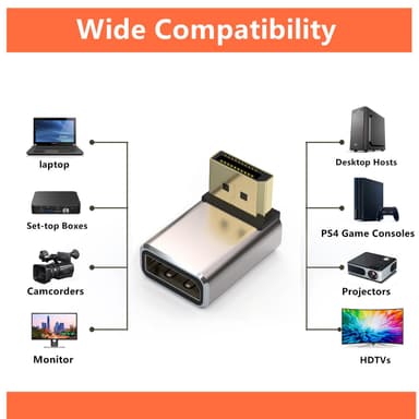 NÖRDIC Displayport-sovitin uros-naaras 8K60Hz 4K144/120/60hz