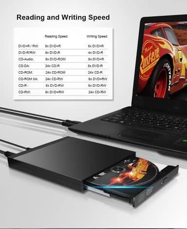 NÖRDIC Kannettava CD-poltin ja soitin sekä USB-keskitin SD/TD-kortinlukijalla