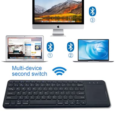 NÖRDIC Wireless 2.4G Näppäimistö ja kosketuslevy 78 näppäintä monipariliitos IOS Android Windows US asettelu