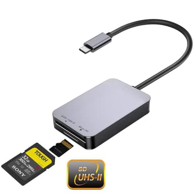NÖRDIC USB-C 3.1 Kortinlukija 2 Slot SD 4.0 ja MicroSD UHS-II