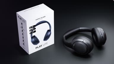 Happy Plugs Play Lite langattomat around-ear kuulokkeet (musta)