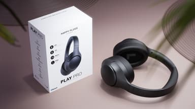 Happy Plugs Play Pro langattomat around-ear kuulokkeet (musta)