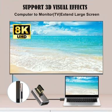 NÖRDIC Displayport-sovitin uros-naaras 8K60Hz 4K144/120/60Hz