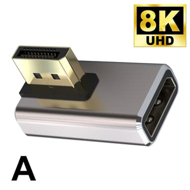 NÖRDIC Displayport-sovitin uros-naaras 8K60Hz 4K144/120/60Hz