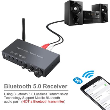 Digitaalista audio-äänimuunnin 192Khz DAC Bluetoothilla ja USB:llä